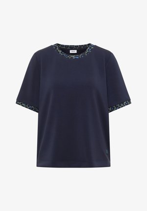 Cecil, T-SHIRT MIT RUNDHALS UND LEO-DETAILS - T-shirt basic - urban dark blue