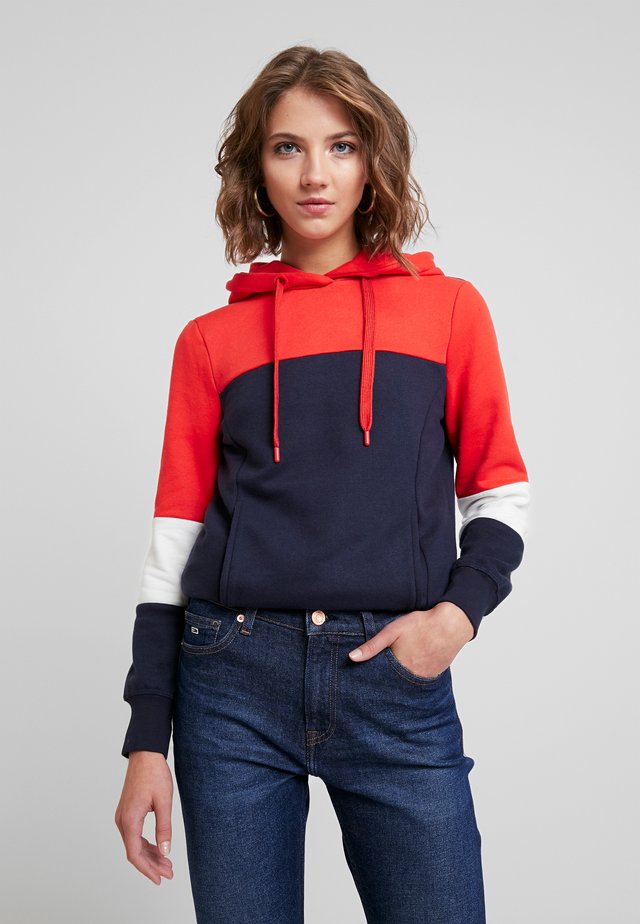 ONLROSALINA HOOD - Hoodie - night sky/flame scarlet /cloud dancer