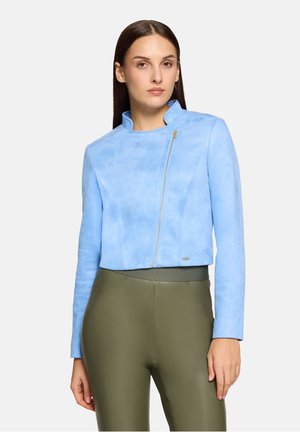 MIT STEHKRAGEN - Kunstlederjacke - hellblau