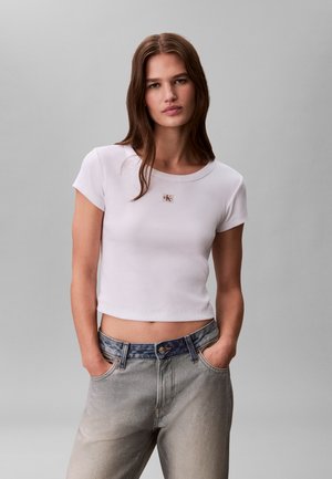 Calvin Klein Jeans, LABEL TEE - Lihtne T-särk - brilliant white