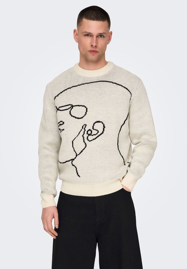 ONSSHAMILTON OVERSIZE CREW UNISEX - Jumper - ecru