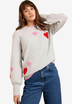 Love & Roses REGULAR FIT - SCALLOP  COLLAR - Pulóver - grey