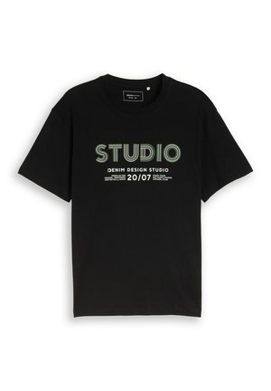 TOM TAILOR DENIM, TOM TAILOR DENIM T-SHIRT RELAXED FIT T-SHIRT MIT PRINT - T-shirt imprimé - black