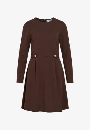 VILA, SHORT DRESS VICLARA LONG SLEEVED - Robe de jour - coffee bean