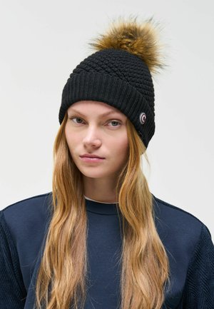Colmar Originals, COLMAR ORIGINALS HAT WITH FAUX FUR POMPOM - Berretto - black