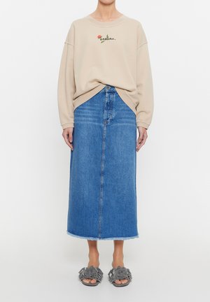 MIDI - A-line skirt - azul denim