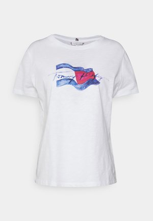 REGULAR MOTION FLAG TEE - T-shirt z nadrukiem - optic white