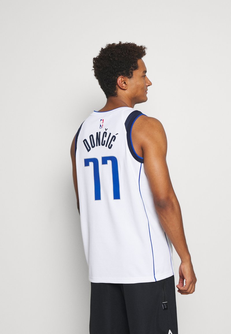 Klassisch Luka Dončić #77 Dallas Mavericks Basketball Trikot Genäht Tief Blau