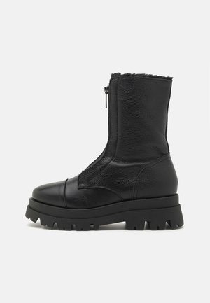 LEATHER - Snowboots  - black