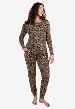 MATERNITY FIT NURSING LEOPARD  SET  - Pyjama - brown
