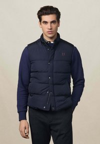 Hackett London Strukirani kaput - midnight blue