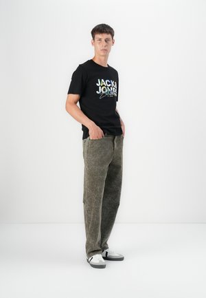 JJGEPLAS TEE CREW NECK 3 PACK - Print T-shirt - white/dark blue/black