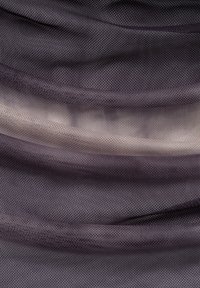 Lightweight mesh fabric in dark grey, featuring a fine, textured pattern, with soft draping and subtle gradient transitioning to lighter tones.