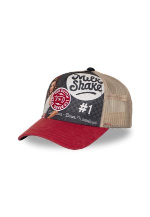 Von Dutch, CASQUETTE TRUCKER FILET AVEC PRINT ET PATCH  SUBL PINUP MILK - Casquette - rouge