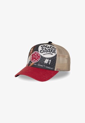 Von Dutch, CASQUETTE TRUCKER FILET AVEC PRINT ET PATCH SUBL PINUP MILK - Casquette - rouge