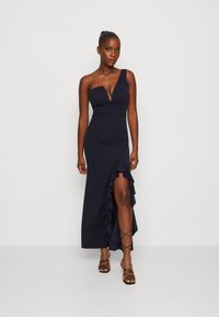 WAL G. SOYA ONE SHOULDER RUFFLE MAXI DRESS - Alkalmi viselet - navy blue