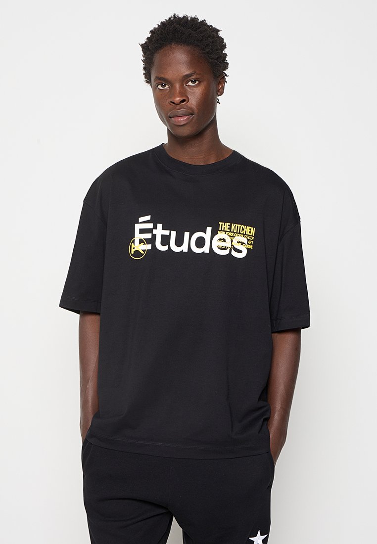 Études T-shirt print zwart