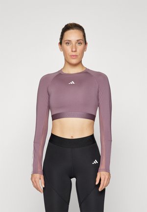 adidas Performance Maglietta a manica lunga - shadow fig/white