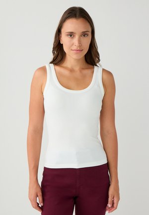 SLIM FIT SCOOP NECK - Top - ecru