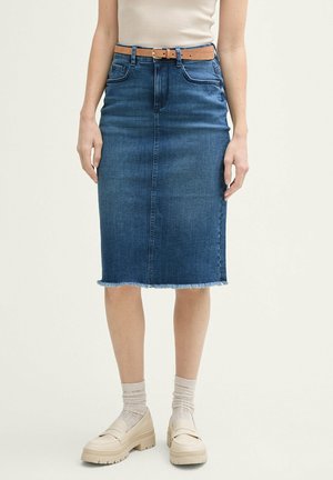 TOM TAILOR MODERN - Pencil skirt - clean mid stone blue denim