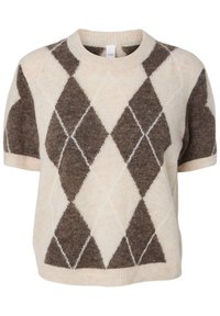 Sélectionné, oatmeal/taupe gray/pristine harlequin