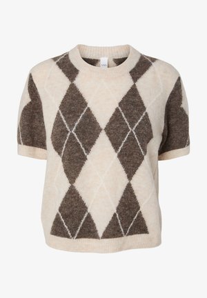 YAS, YASJOHI PULLOVER - Pullover - oatmeal/taupe gray/pristine harlequin