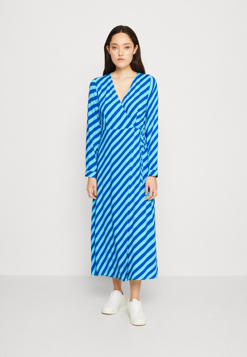 YAS YASSAVANNA LONG WRAP DRESS Day dress blue stripe/blue Zalando.ie