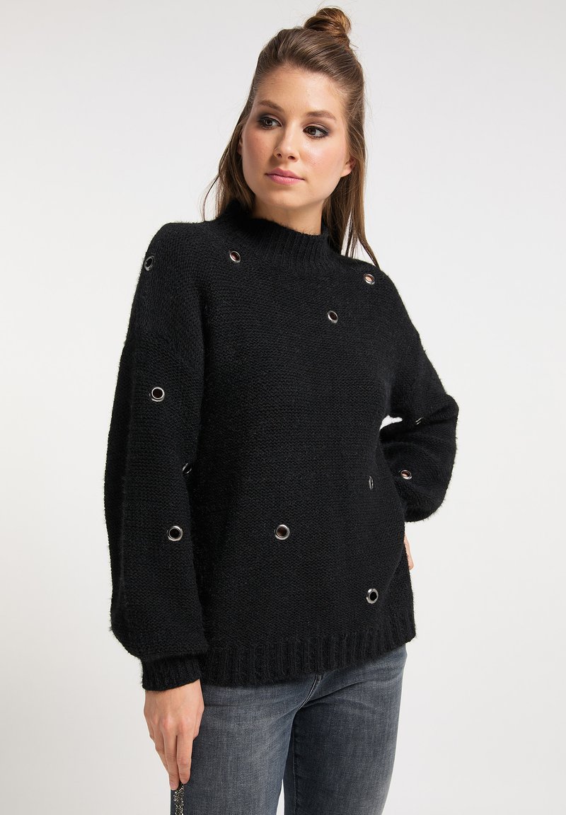 Damen Strickjacken | myMo ROCKS Strickpullover schwarz - II88040 Damen Strickjacken | myMo ROCKS Strickpullover schwarz - II88040