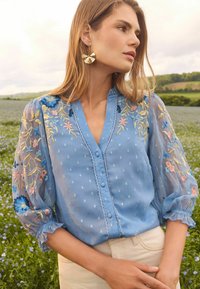 Love & Roses Camicia - blue metallic