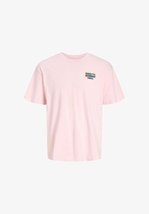 Jack & Jones, T-SHIRT RÜCKENPRINT T-SHIRT - Nyomott mintás póló - chalk pink