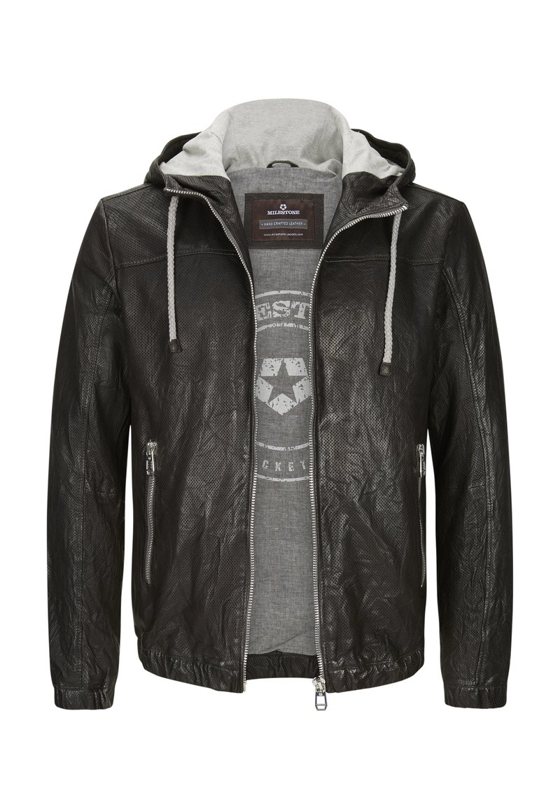 Milestone MSBILL - Lederjacke - dunkelbraun - Zalando.de 