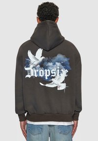 Dropsize DROPSIZE HERREN DROPSIZE HEAVY CLOUD DOVE HOODIE - Mikina s kapucí - washed black