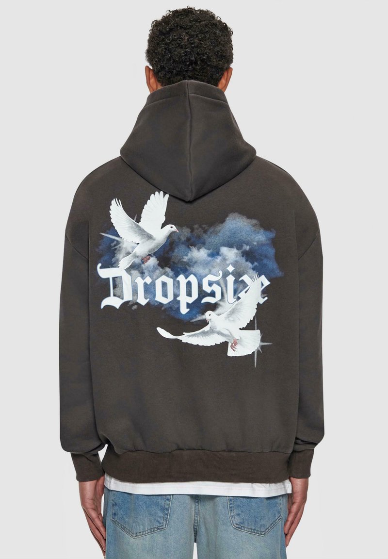 Dropsize DROPSIZE HERREN DROPSIZE HEAVY CLOUD DOVE HOODIE - Mikina s kapucí - washed black