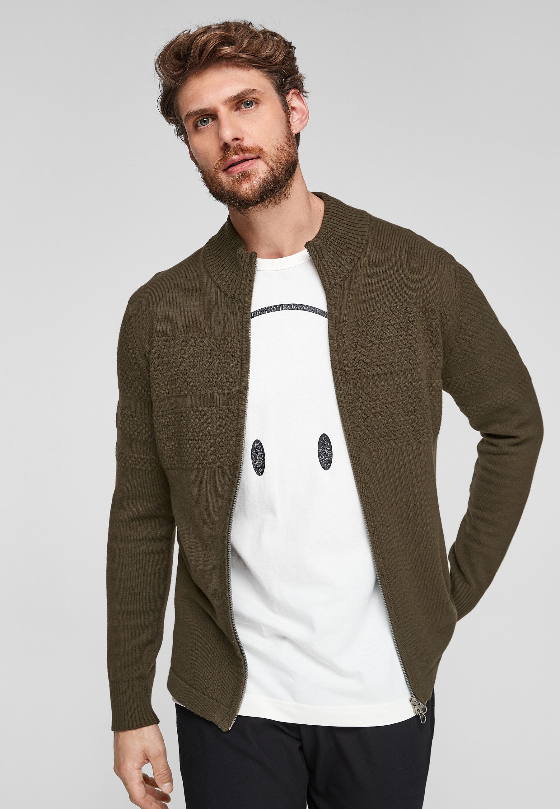 s oliver strickjacke grau herren