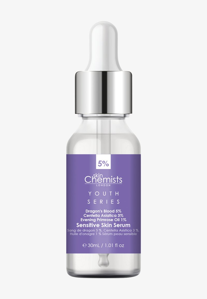 Skin Chemists - SENSITIVE SKIN - DRAGON'S BLOOD 5%, CENTELLA ASIATICA 3%, EVENING PRIMROSE OIL 1% - Serum - transparent, Vergrößern