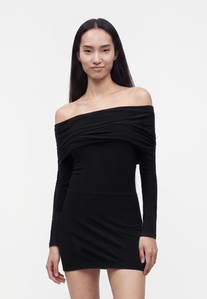 Norma Kamali, COWL NECK OFF SHOULDER BODYSUIT - Pikkade varrukatega topp - black