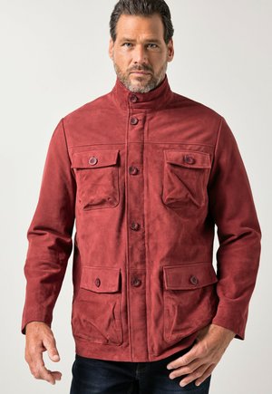 FIELD LOTS OF POCKETS - Leren jas - aubergine