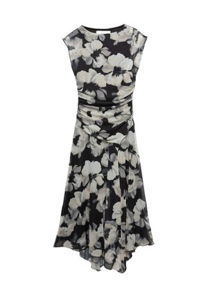 Marks & Spencer, MESH FLORAL RUCHED MIDI WAISTED DRESS. - Hverdagskjole - black mix