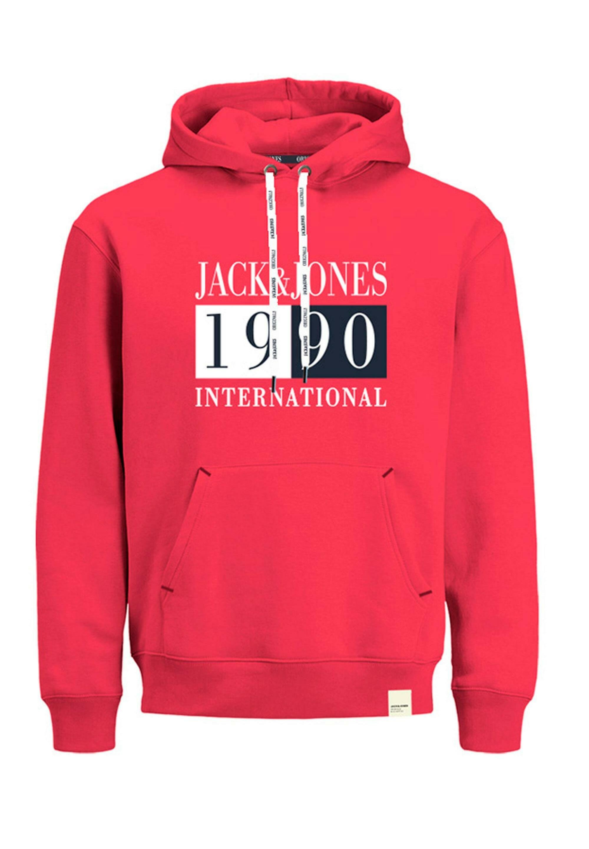 Jack Jones KANGAROO POCKET Sweatshirt rot/rouge ZALANDO