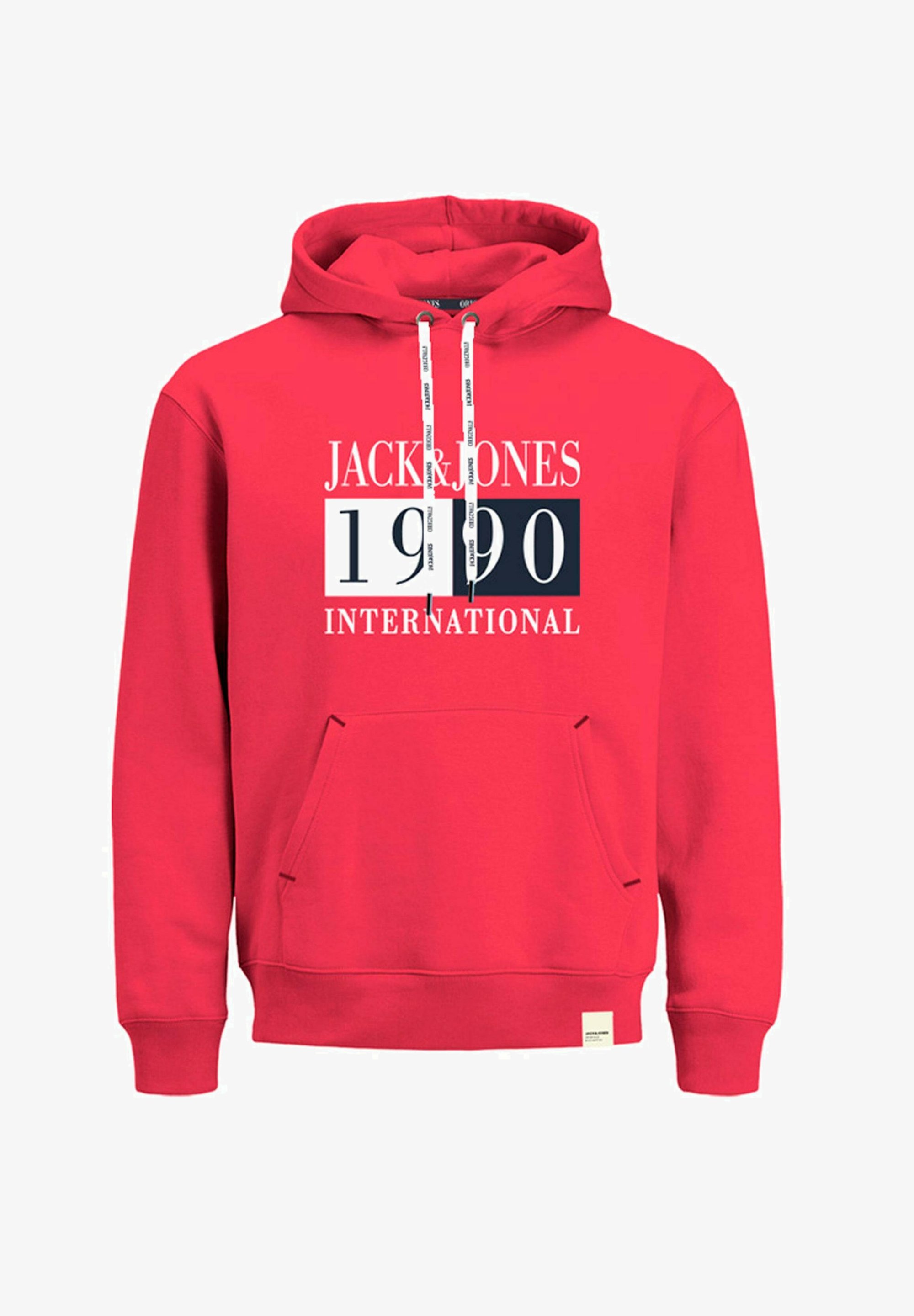 Jack Jones KANGAROO POCKET Sweatshirt rot/rouge ZALANDO