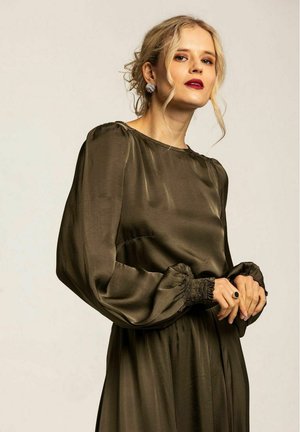 Blus - mottled dark green