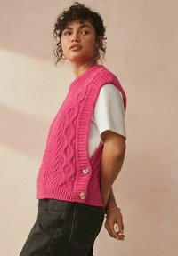 Next CABLE  BUTTON SIDE TANK  REGULAR FIT - Neule - pink