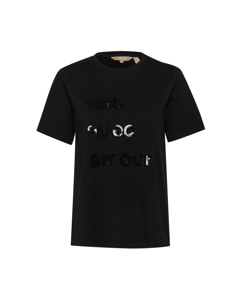 culture T-shirt print zwart