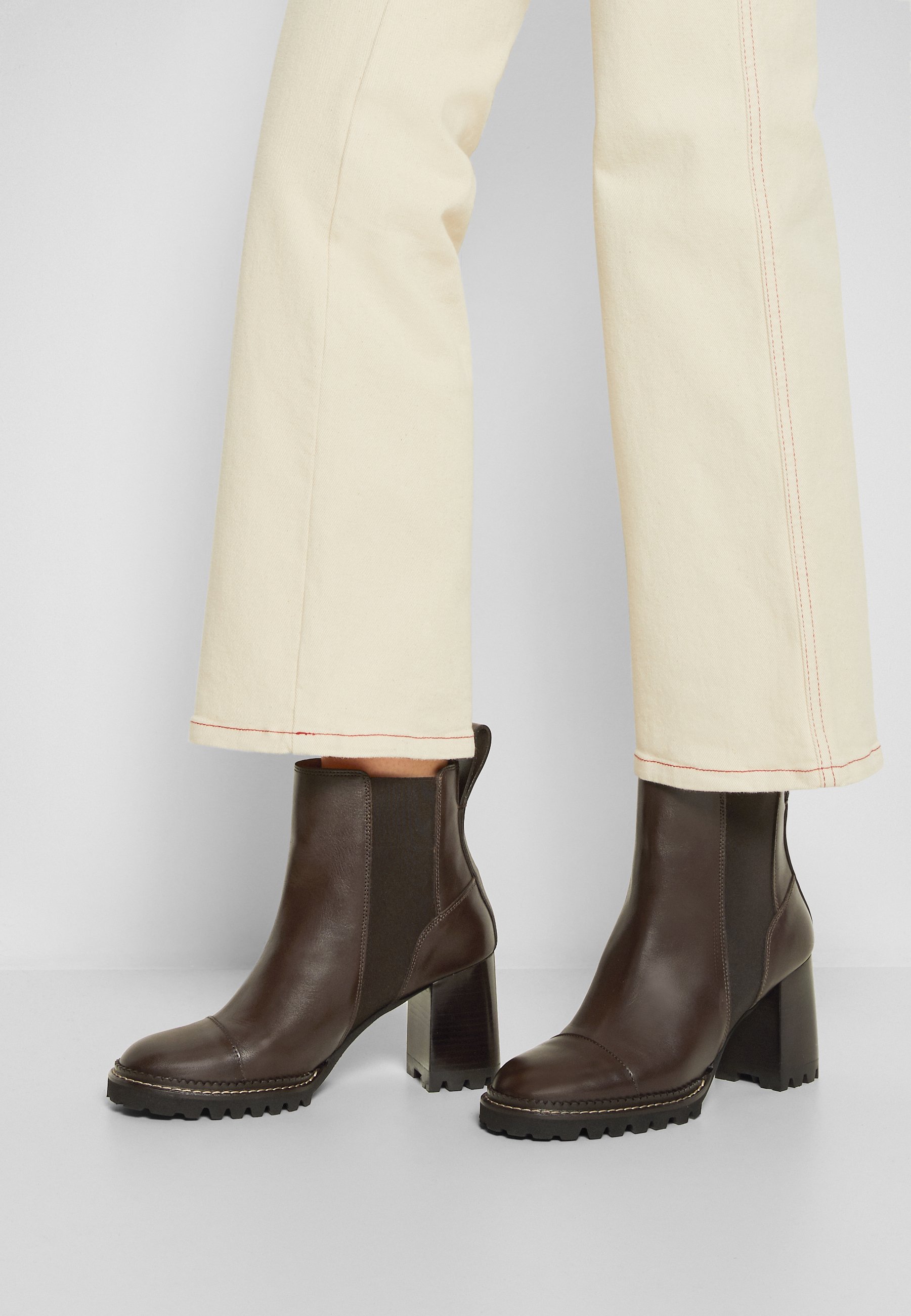 dark brown ankle boots