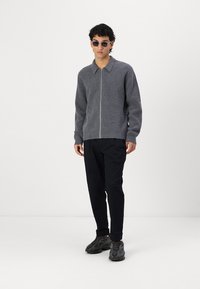 Samsøe Samsøe SAISAKS ZIP CARDIGAN - Cardigan - dark grey