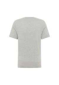 Gray short-sleeve t-shirt made from soft cotton fabric. Features a classic crew neck and a simple, unadorned design.