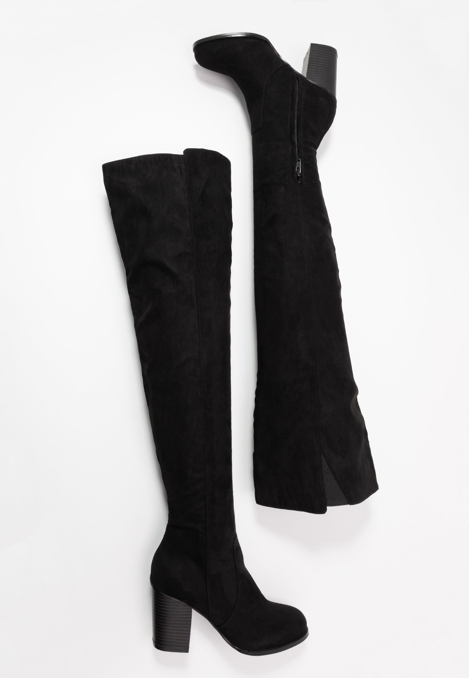 THIGH HIGH WOOD HEEL Overknee laarzen black THIGH HIGH WOOD HEEL Overknee laarzen black