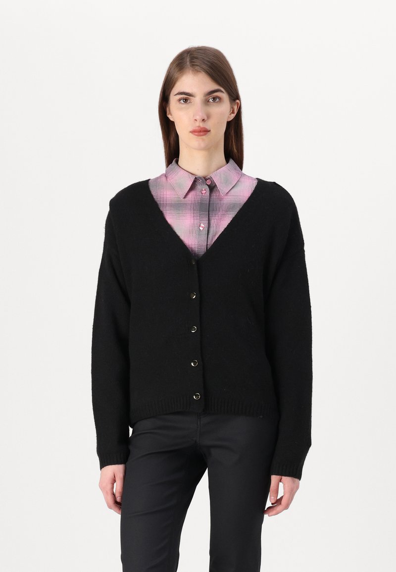 JDY JDYBRAVE LIFE V NECK  - Casaco de malha - black