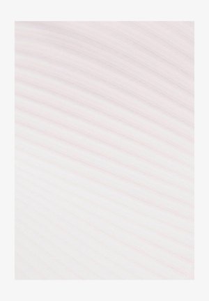 Gaiši rozā audums ar smalkām rievām, gluda tekstūra un vienmērīga krāsas izplatība. Nav rakstu vai izceļamu elementu.