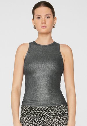 Tezenis, METALLIC-EFFECT HALTERNECK - Débardeur - black